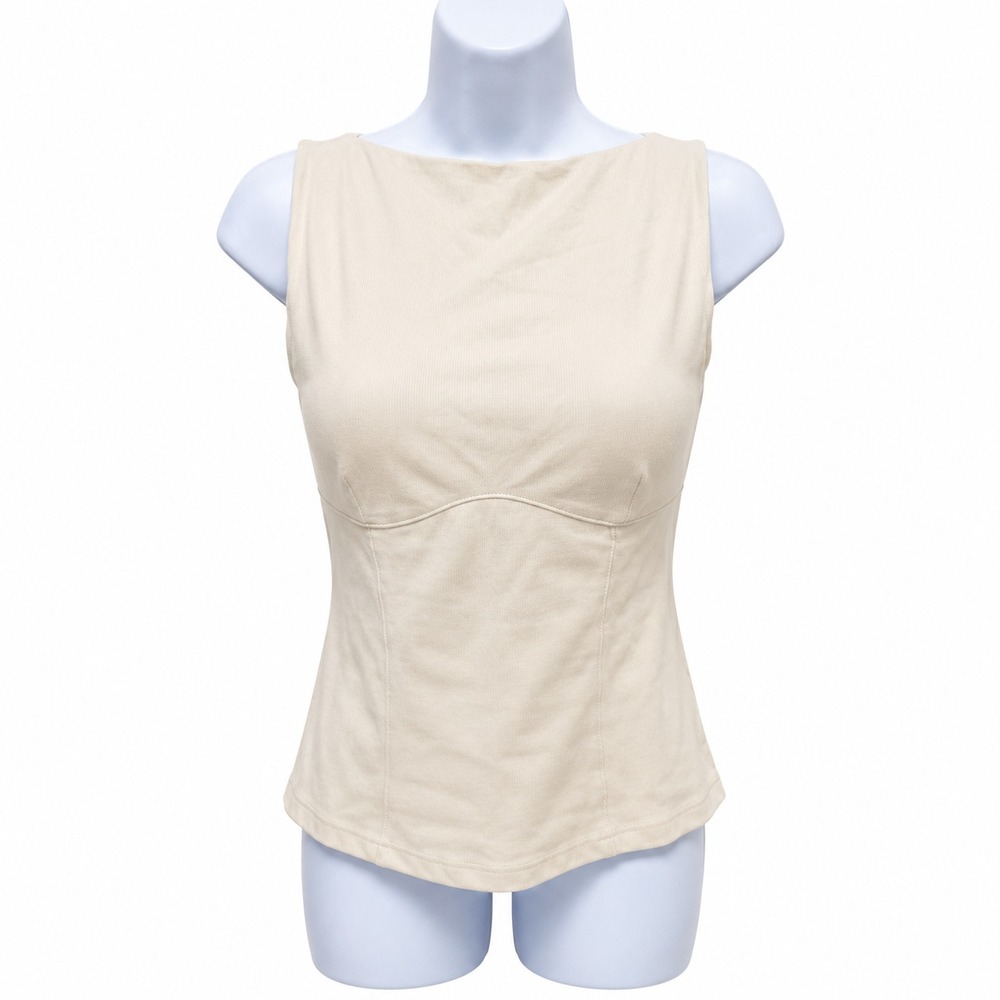 OGL Move XL Plantive Ecosy Bustier Open Back Brami Sleeveless Bra Tank Gardenia - Picture 3 of 11